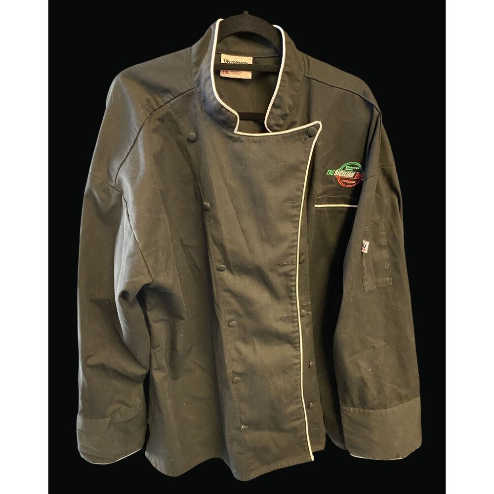 The Sicilian Butcher Black Chef Jacket 2XL Double-Breasted CL01 M
